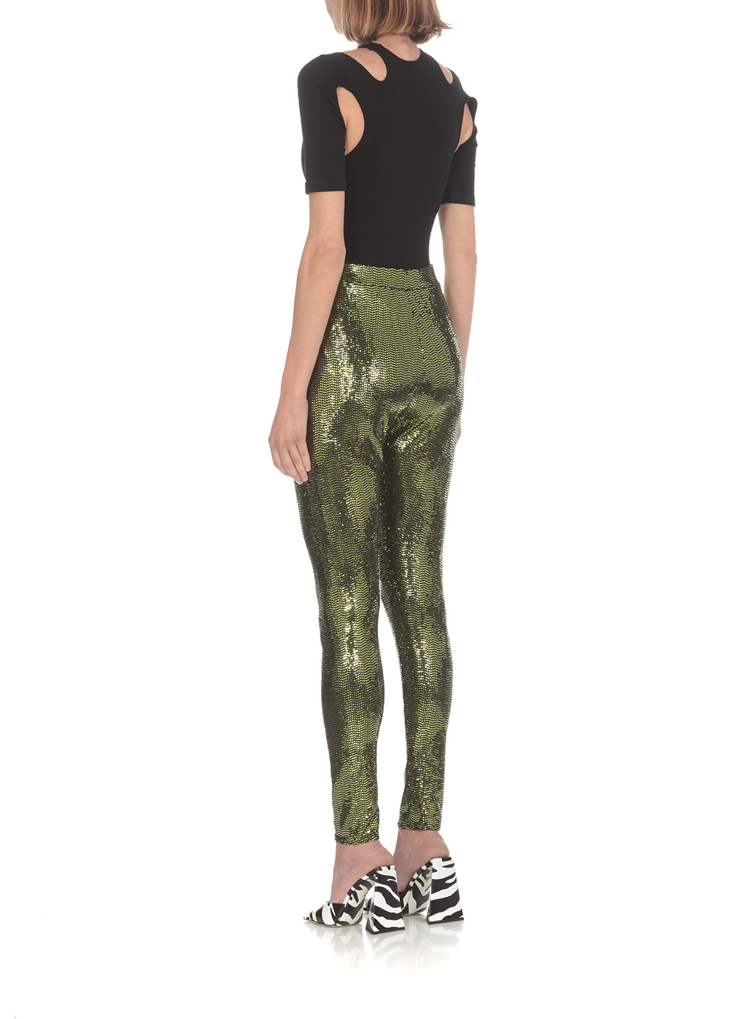 Alexandre Vauthier Sequinned High-waist Skinny Leggings In Green