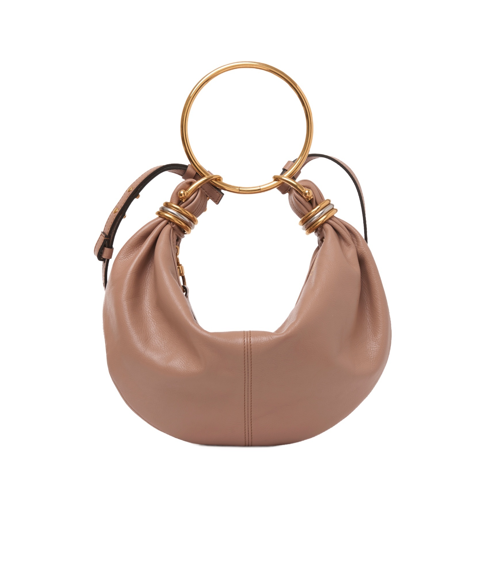 Chloé Grain Leather Small Bracelet Hobo Bag In Brown