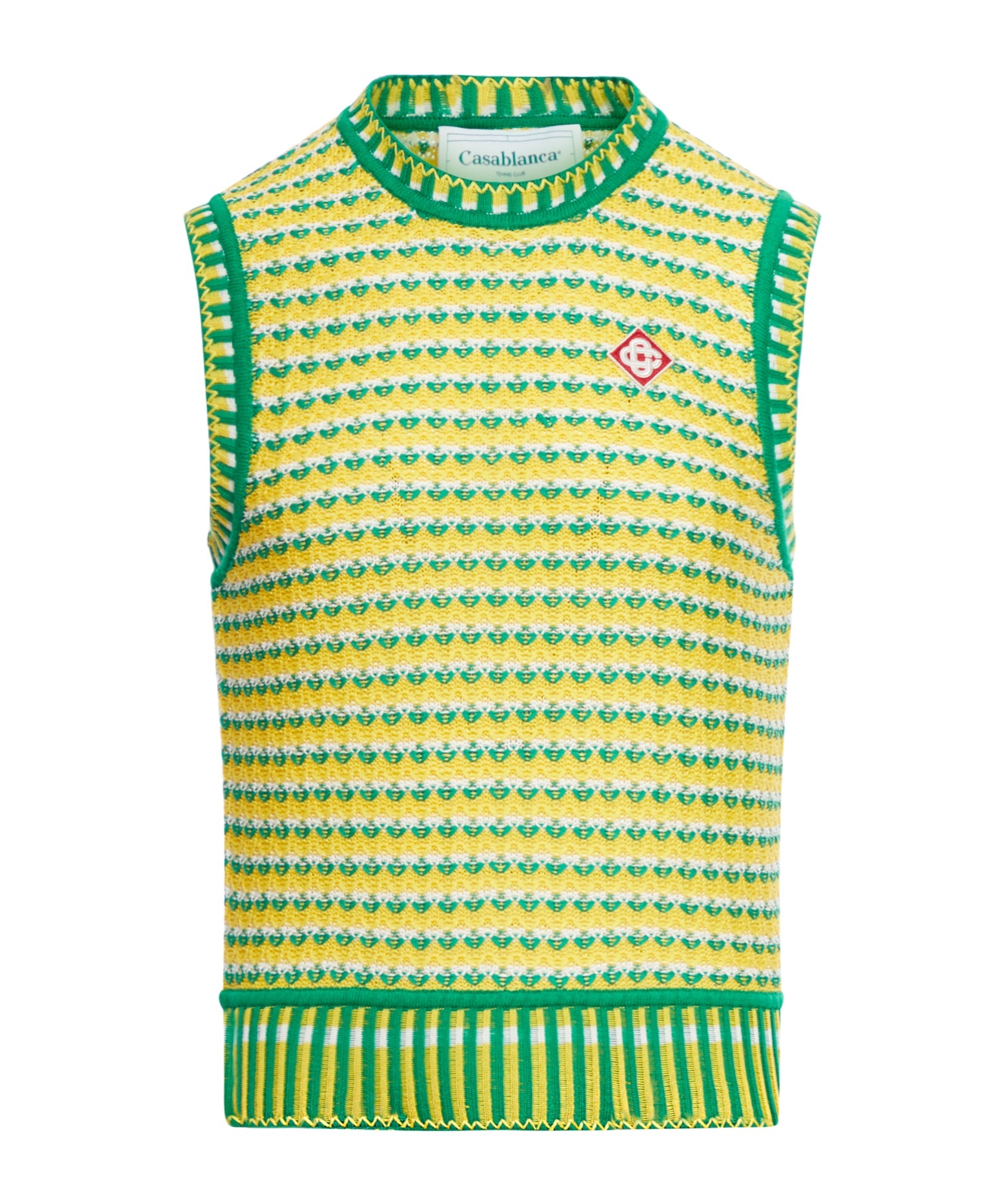 Casablanca Sleeveless Knitted Vest In Yellow