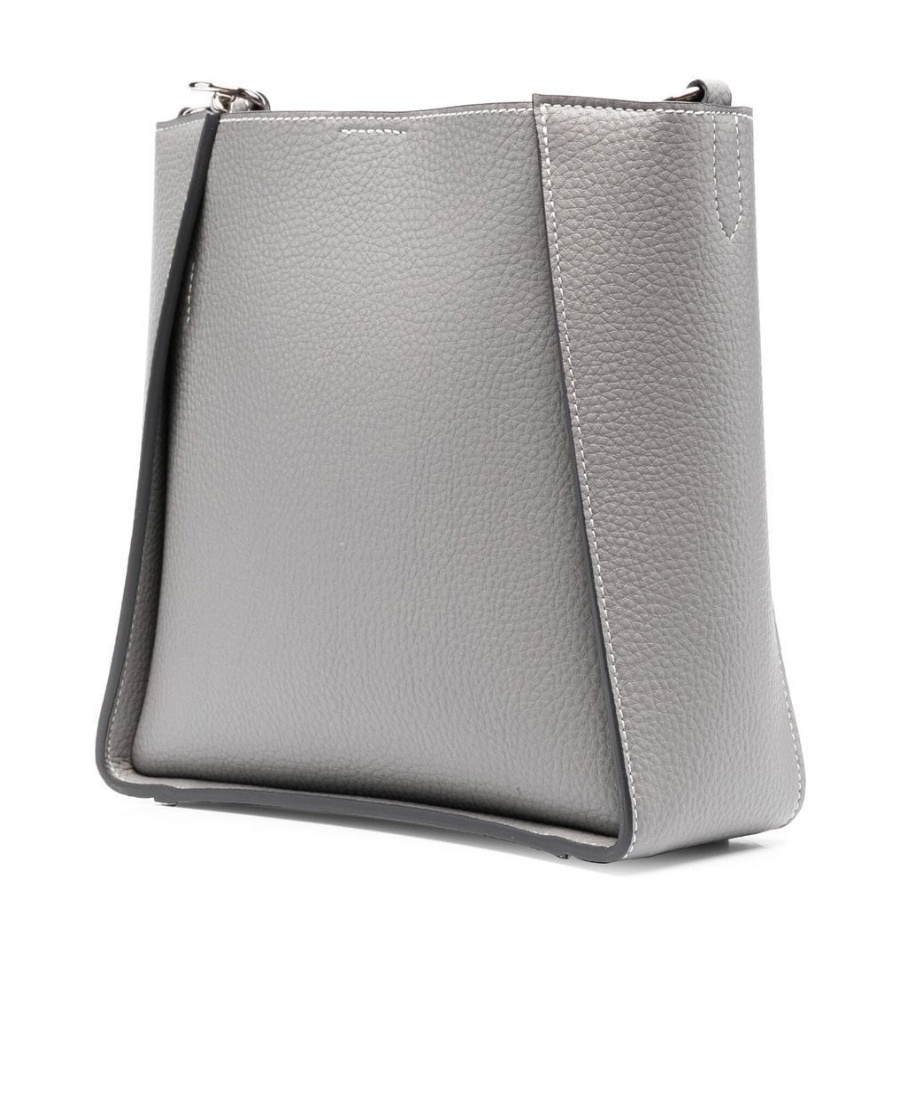 Stella Mccartney Logo Perforated Crossbody Bag In Gray