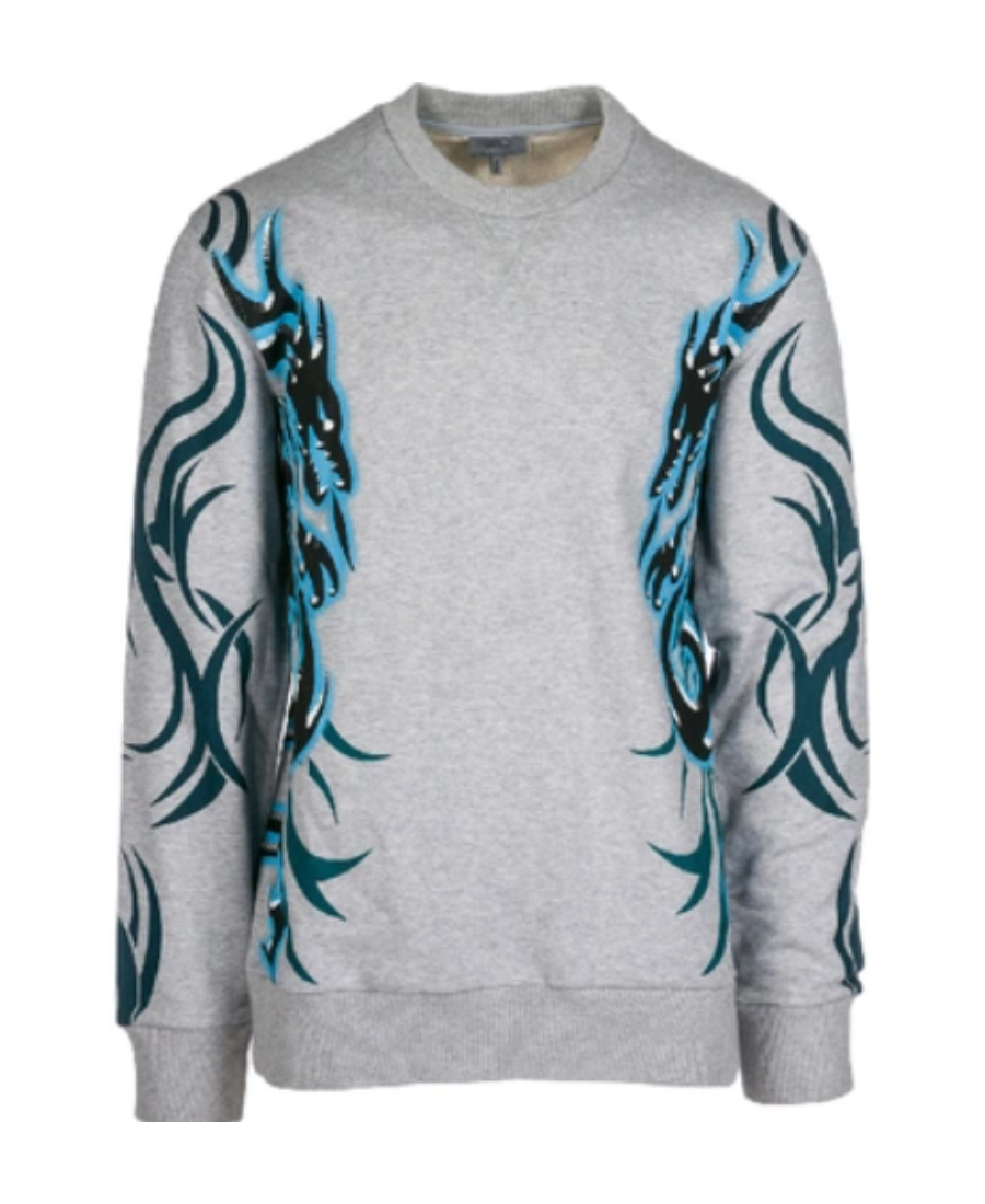 Lanvin Printed Hoodie In Gray