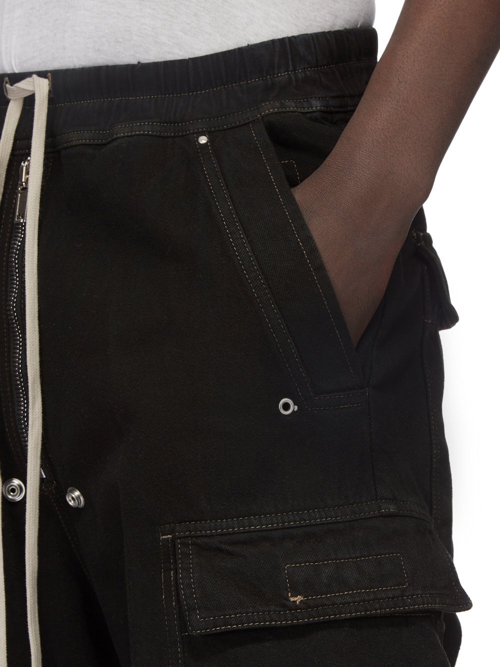 Rick Owens Drkshdw Black Porterville Double Jumbo Belas Cargo Pants In Black