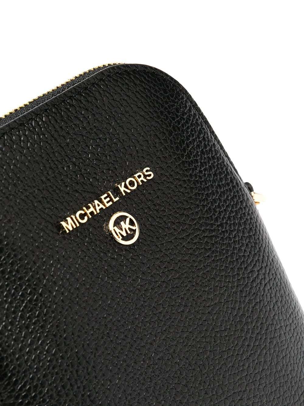 Michael Kors Michael  Jet Set Charm North South Chain Leather Phone Crossbody In Black