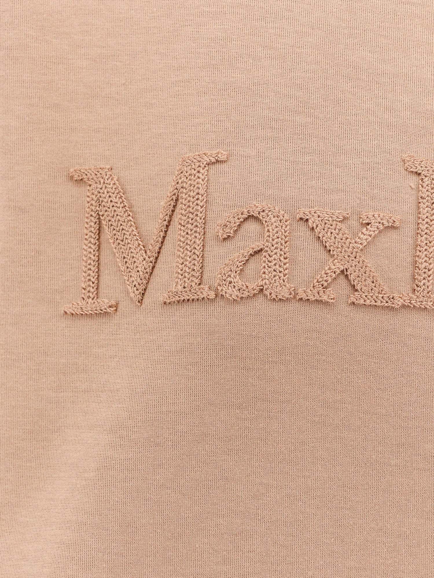 Shop Max Mara 's Logo Embroidered Long-sleeved Hoodie In Nude