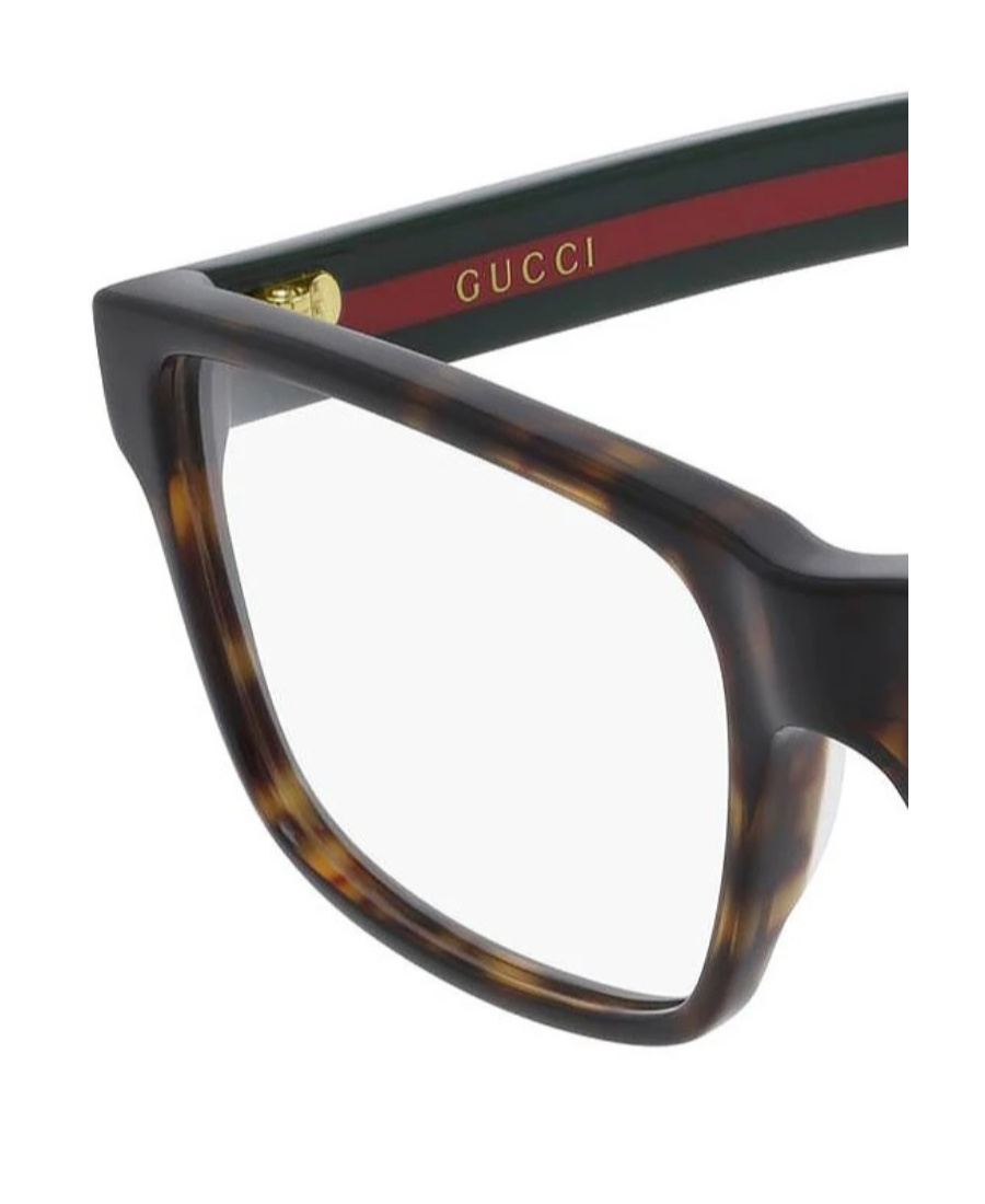 Gucci Web Detail Rectangular-frame Glasses