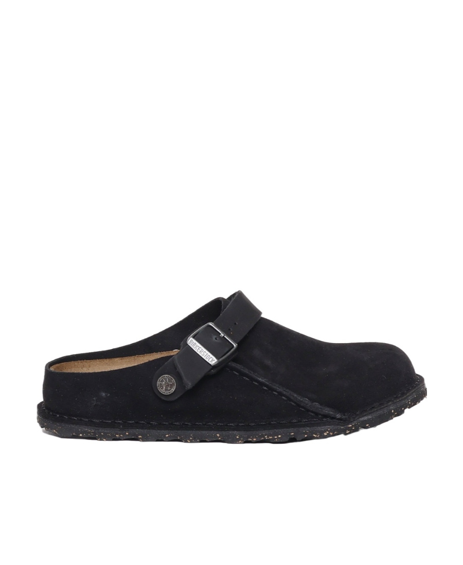 Birkenstock Black Regular Lutry Premium Suede Slip-on Loafers In Black