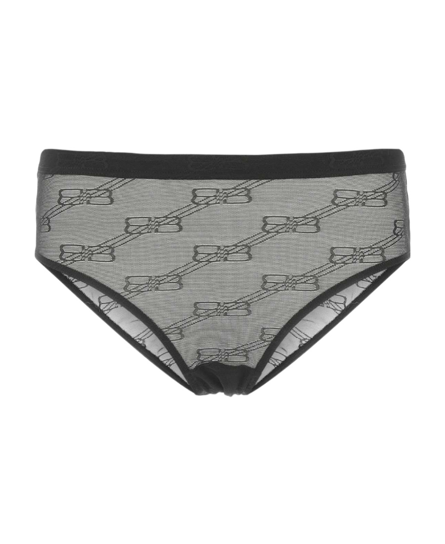 Balenciaga Embroidered-logo Mesh Briefs In Black