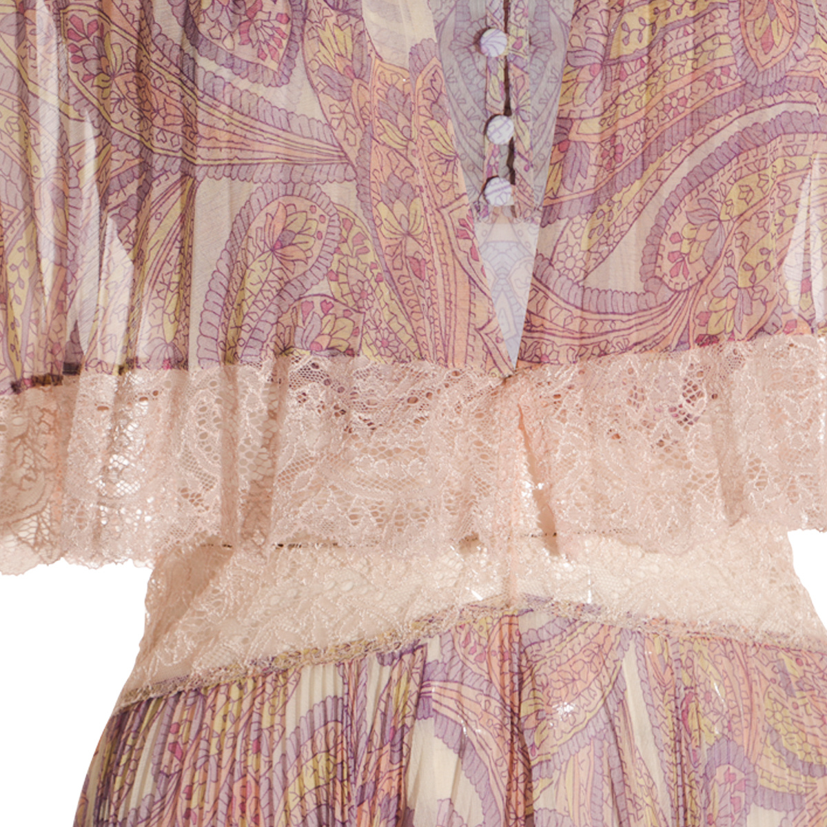 Twinset Robe Longue Plissée « Pantelleria » Avec Imprimé In Pink