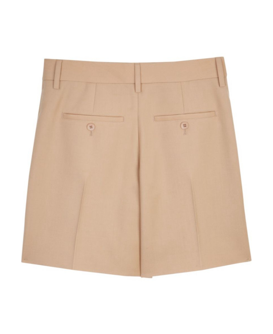 Burberry Logo Detailed Pleated Shorts In Brown