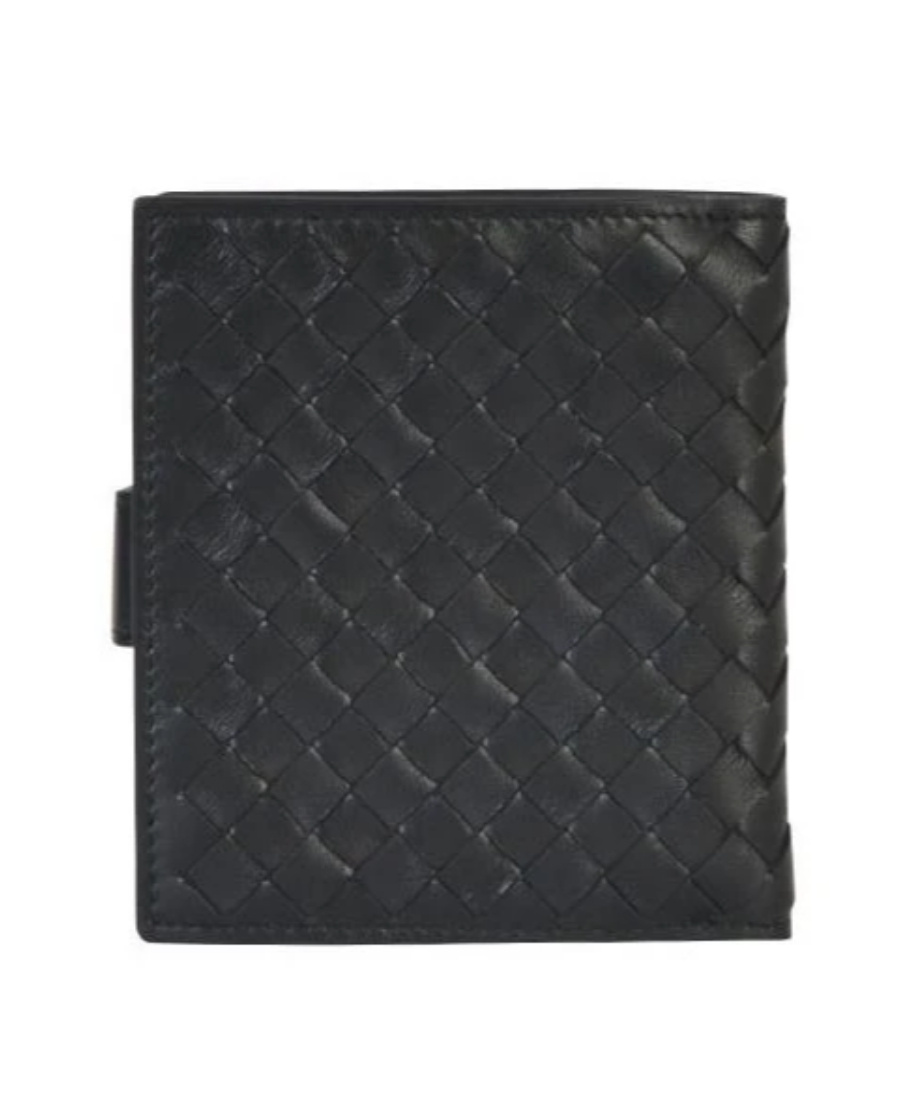 Bottega Veneta Black Intrecciato Leather Wallet In Black