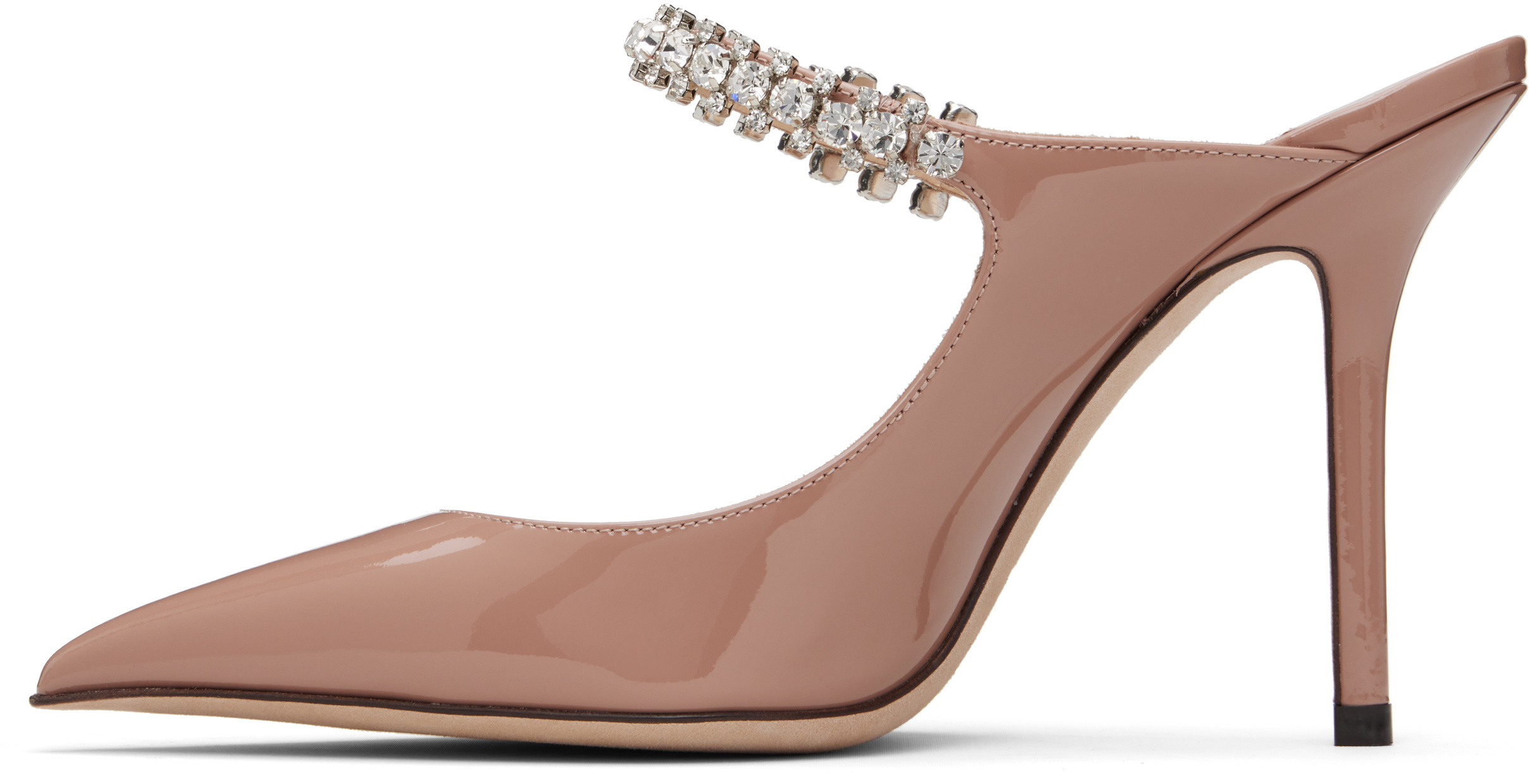 Jimmy Choo Patent Leater Bing 65 Mules In Pink