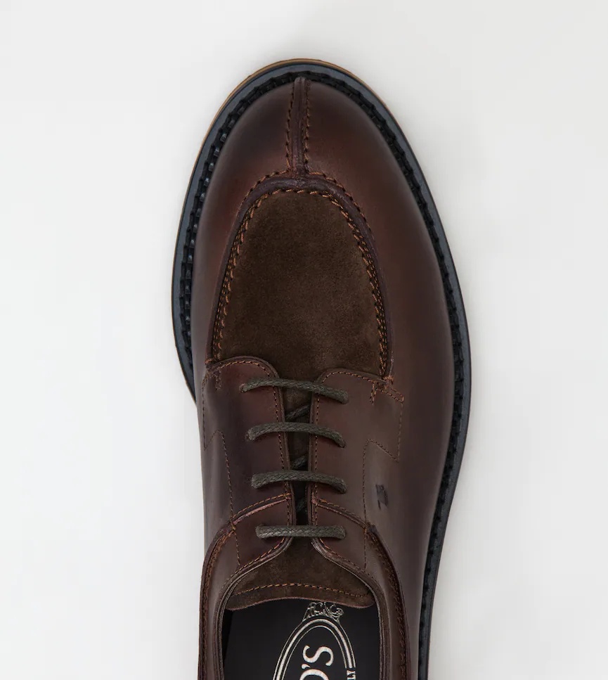 Tod's Leather Lace-up Oxford Shoes In Brown