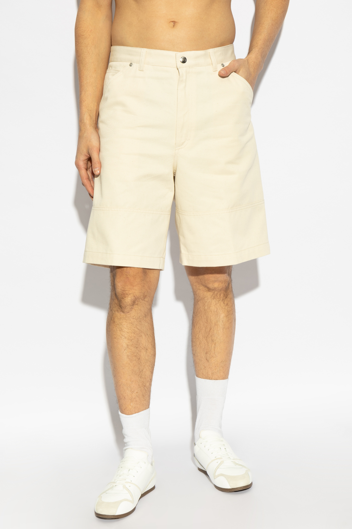 Moncler Cotton Bermuda Shorts In White