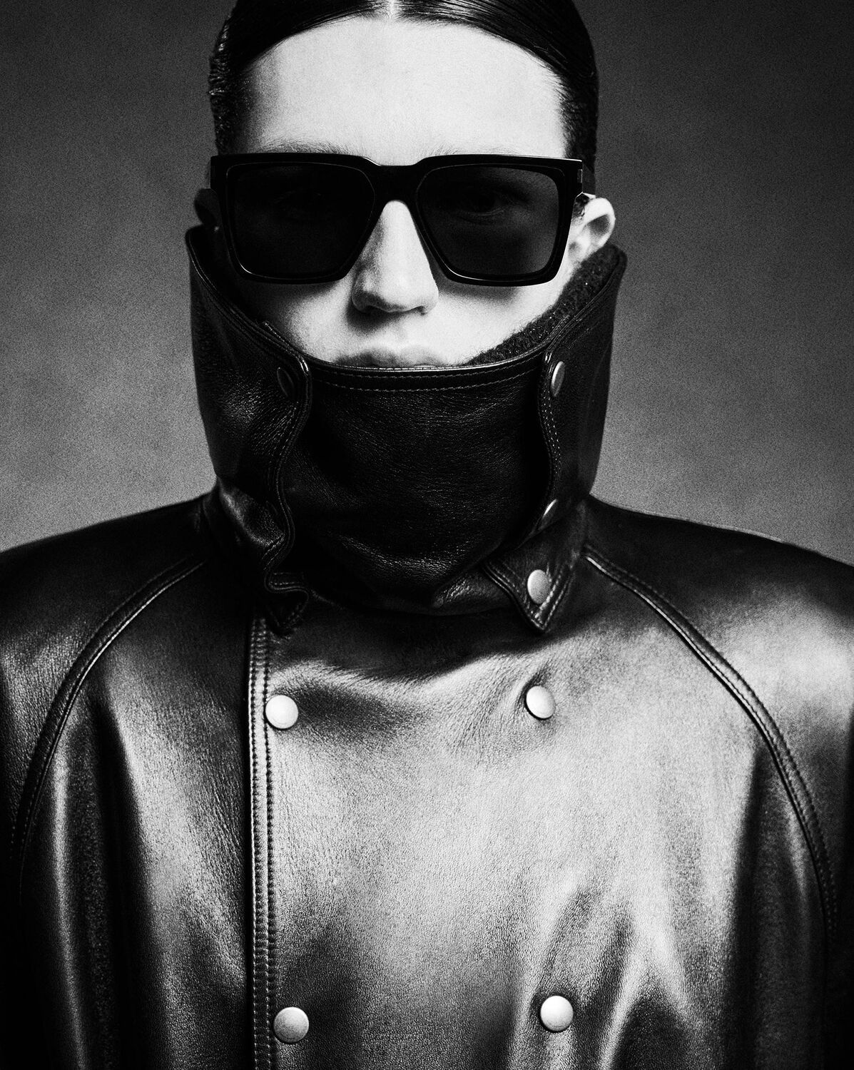 Saint Laurent Logo-engraved Square-frame Sunglasses In Black