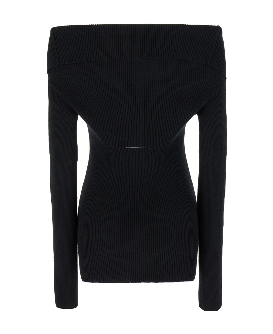 Shop Mm6 Maison Margiela Zippered Knitted Cardigan In Black