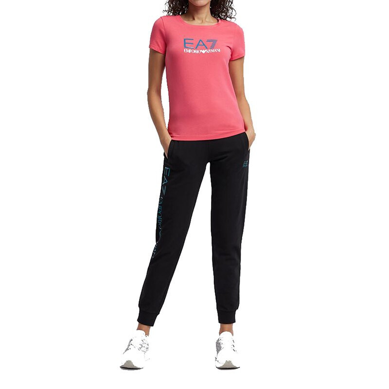 Ea7 Logo Printed T-shirt In Pink