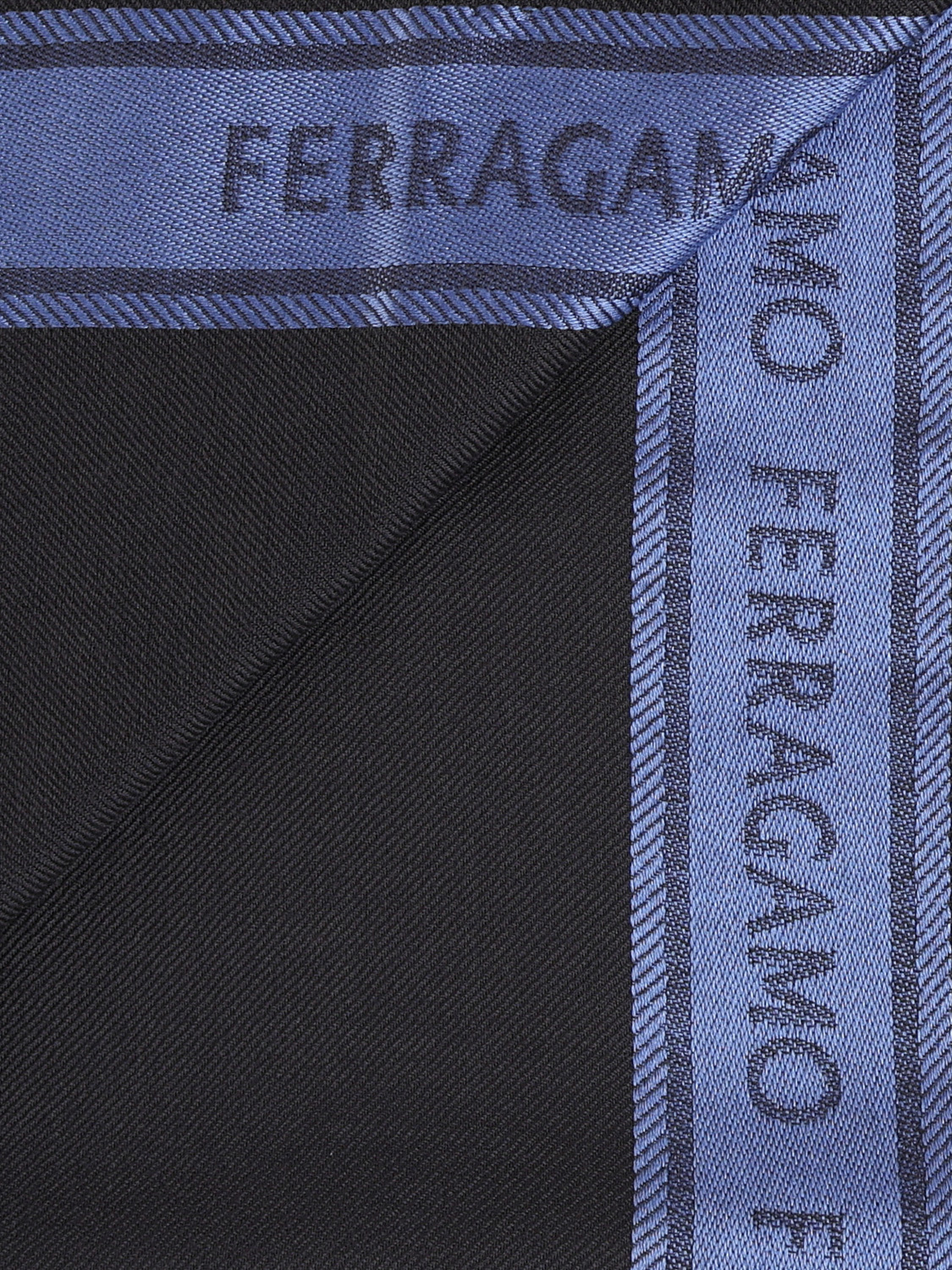 Ferragamo Salvatore Logo-trim Fringed Scarf In Black