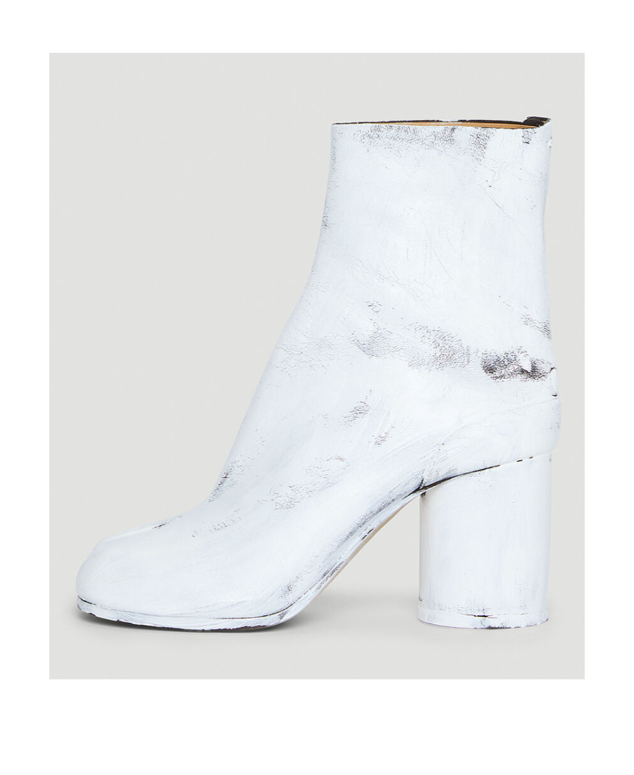 Maison Margiela Women Tabi Painted Boots In White