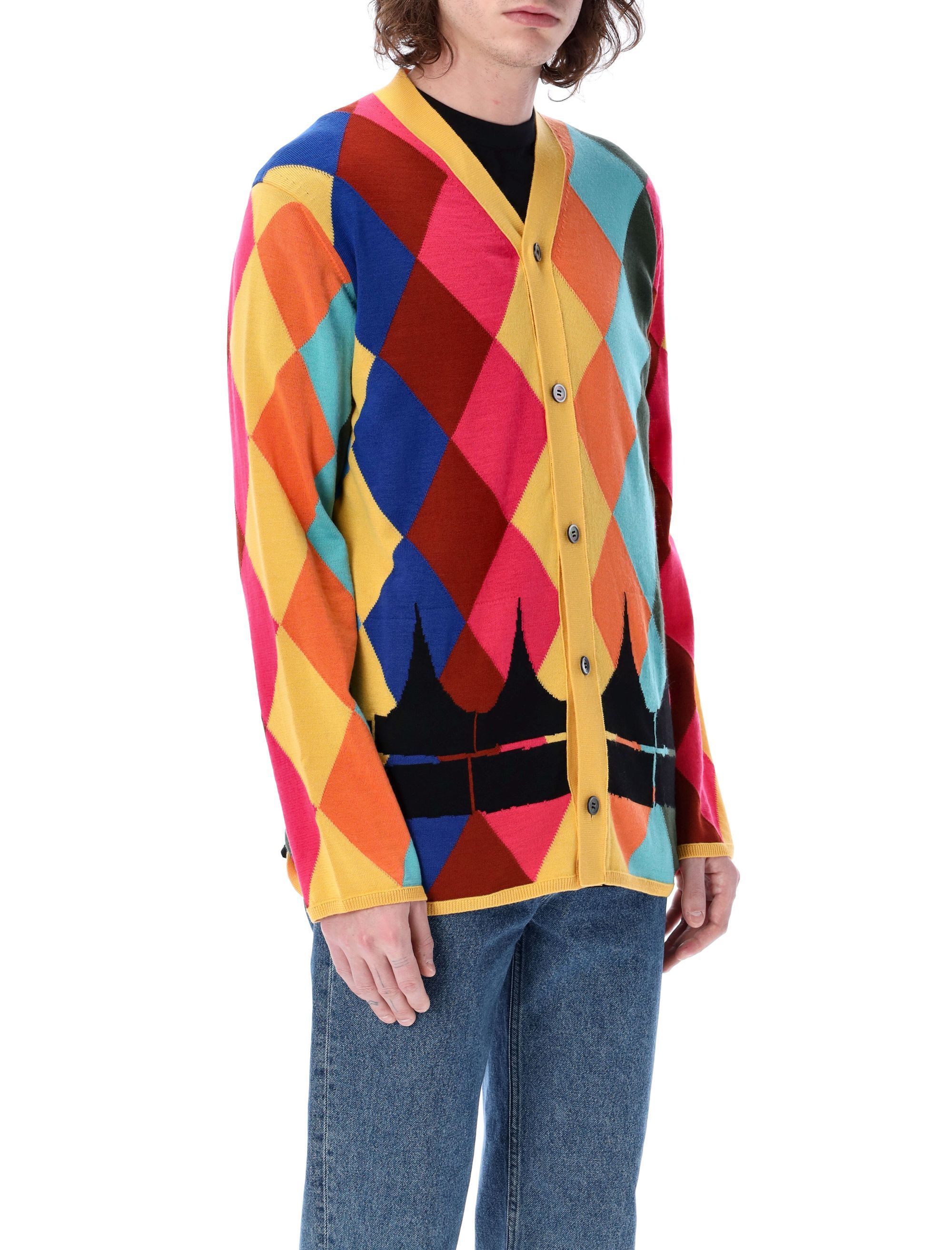 Comme Des Garçons Homme Plus Button-up Cardigan In Multicolor