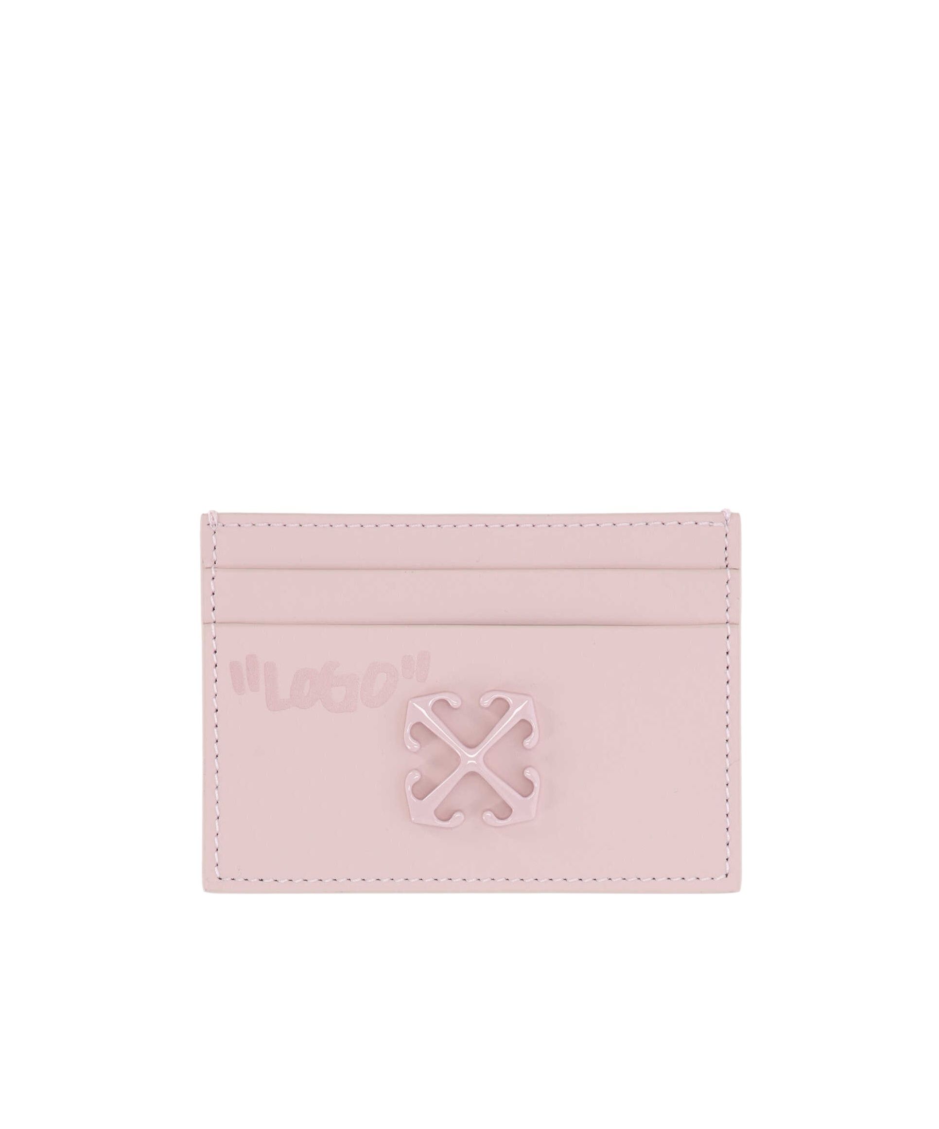 Off-white Rectangular Card Holder In Pink