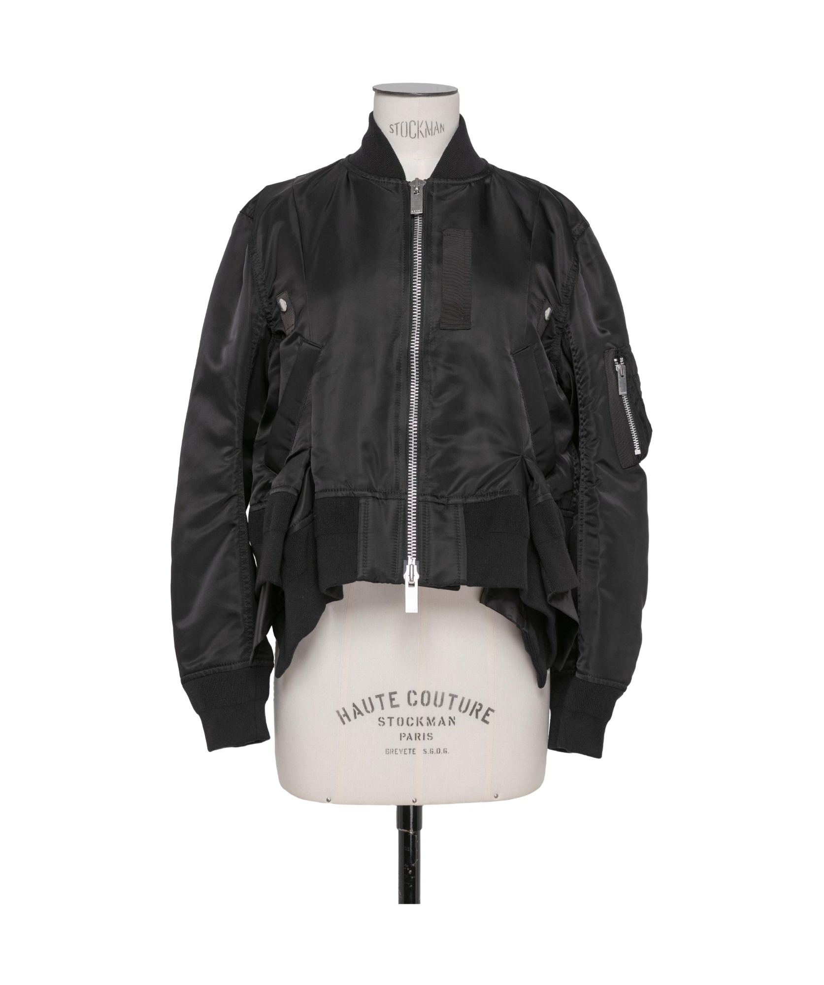 Shop Sacai Zip-up Bomber Jackets In Black