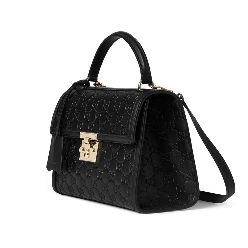 Gucci Padlock Medium Top Handle Bag In Black
