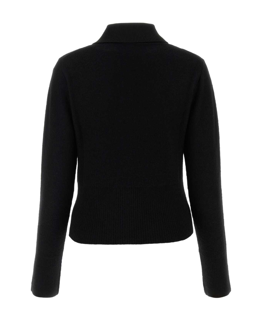 Jil Sander Woman Black Wool Blend Sweater In Black