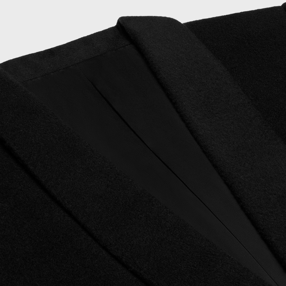 Celine Wool Long-sleeved Coat In Black