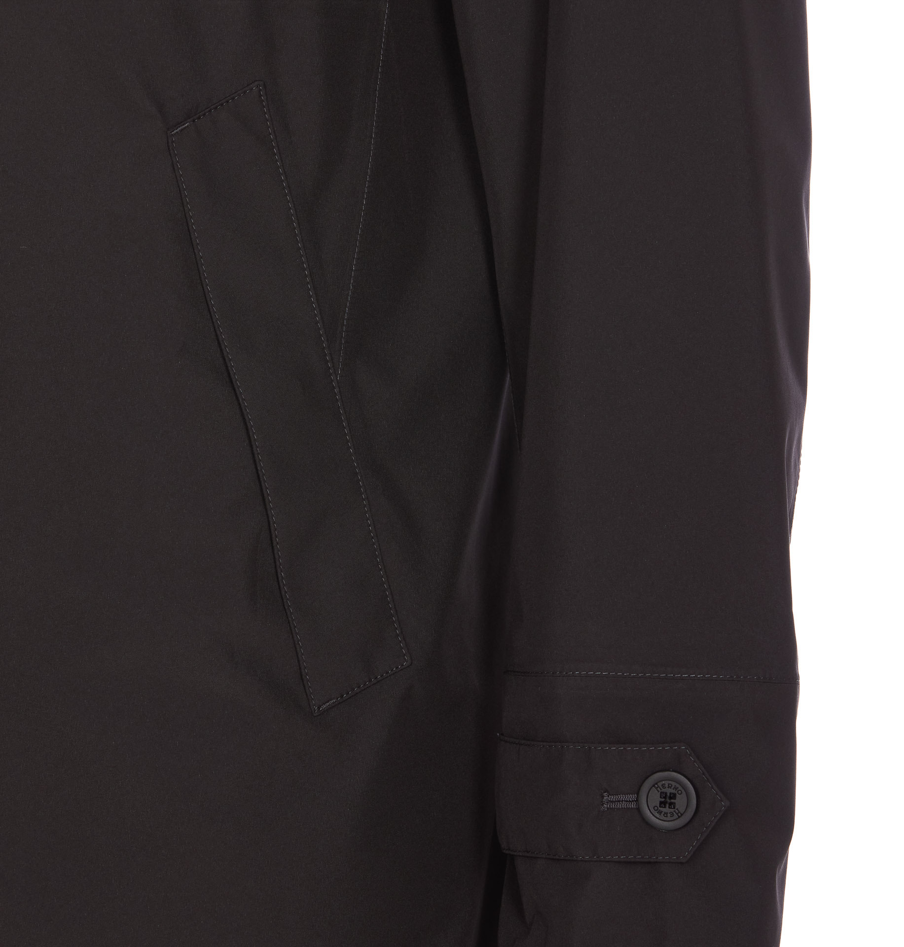 Herno Buttoned Lightweight Jacket In Black