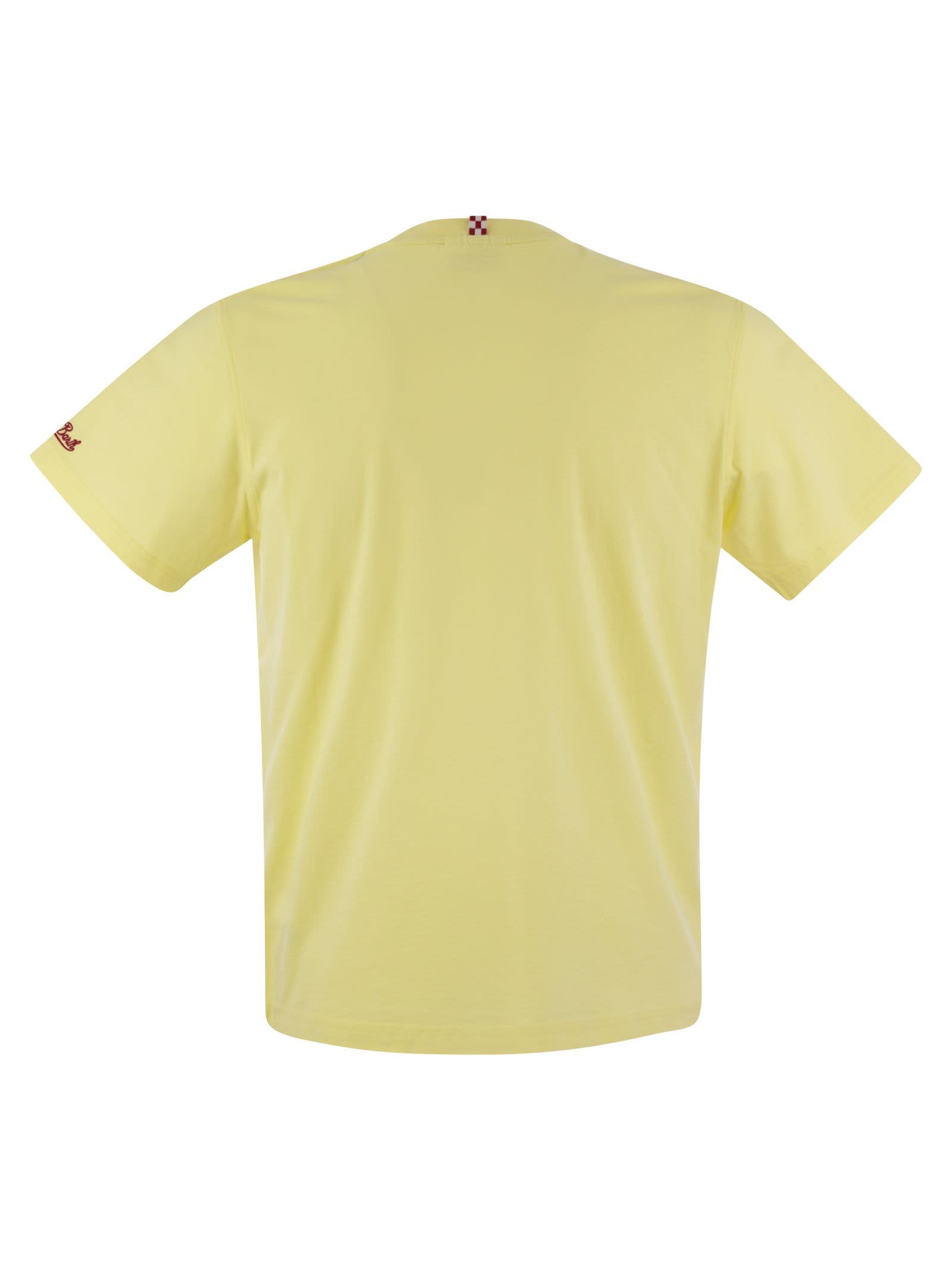Shop Mc2 Saint Barth Sono Fico Cotton T-shirt In Yellow