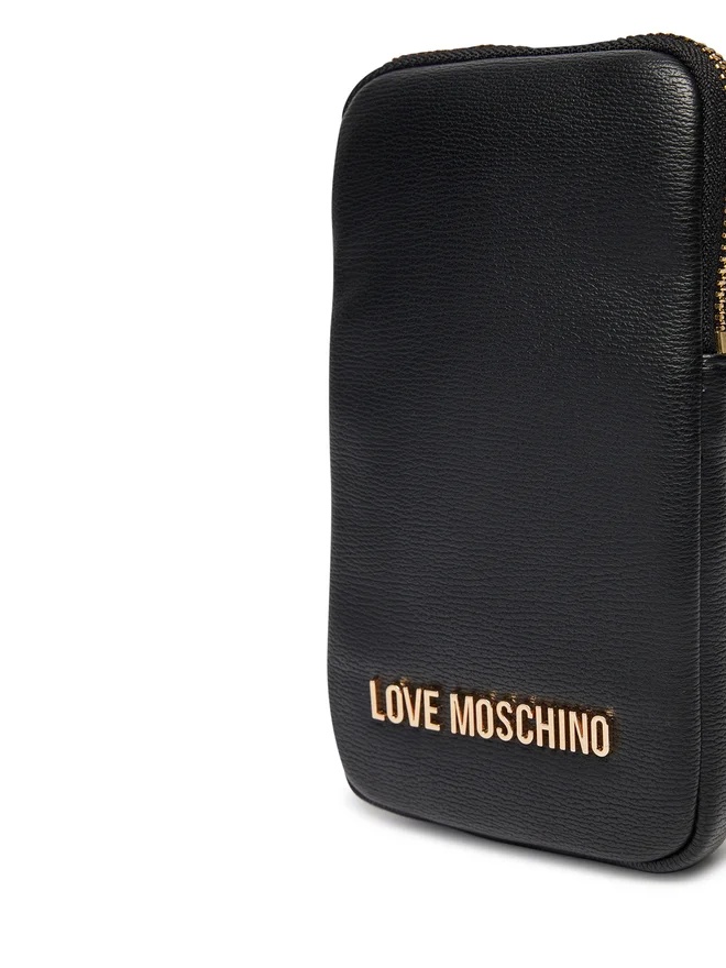 Moschino Shoulder Wallet In Black