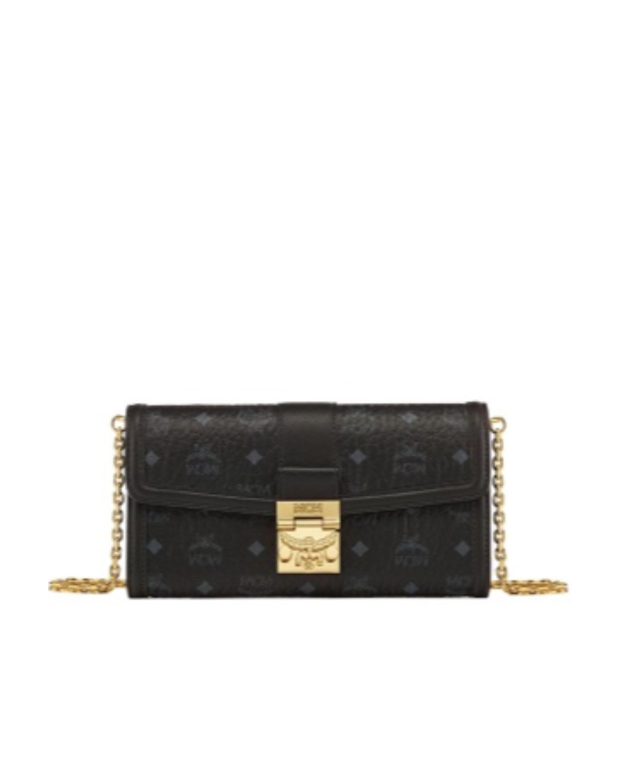 Mcm Large Tracy Flip Shoulder Bag In Black