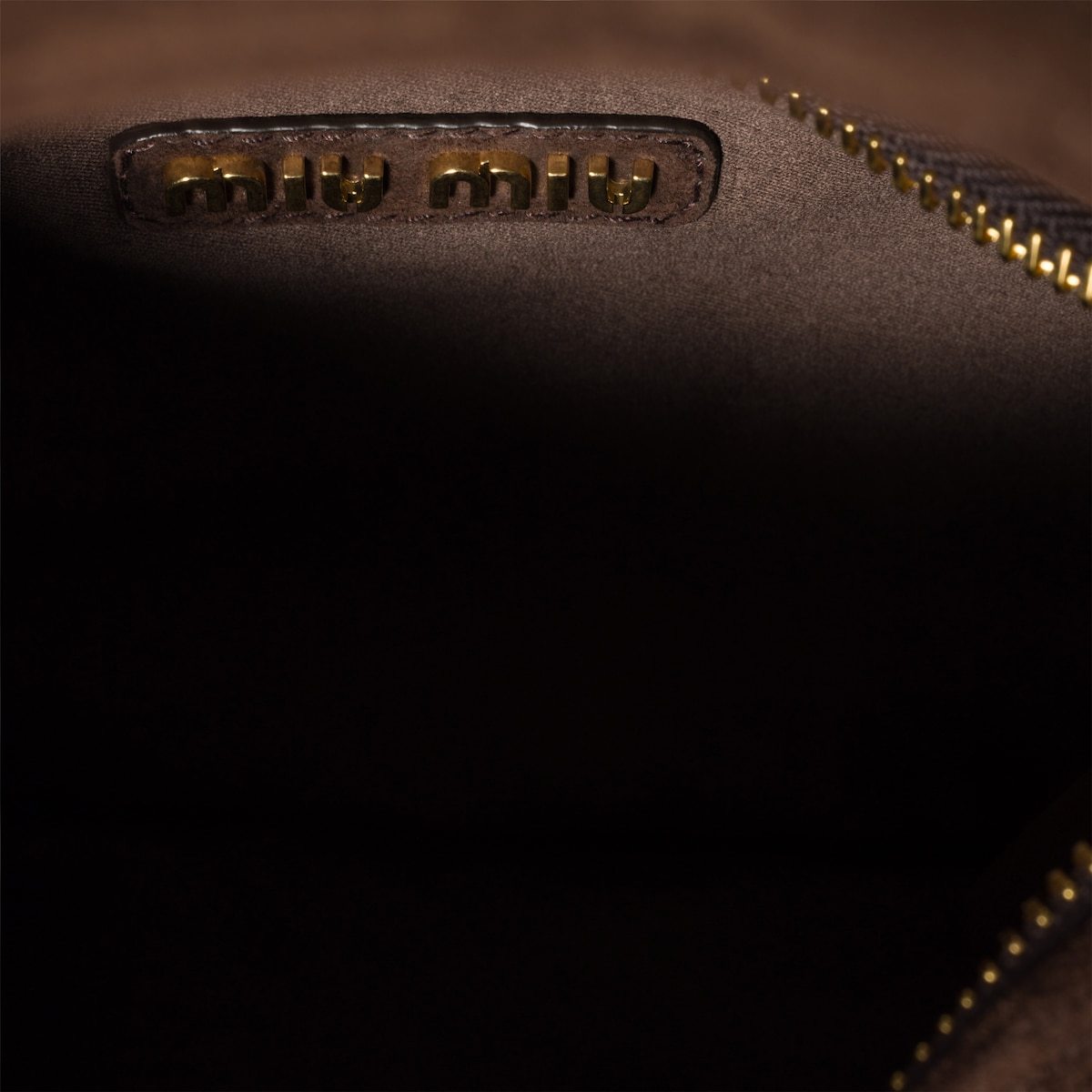 Miu Miu Zipper Shoulder Bag In Brown