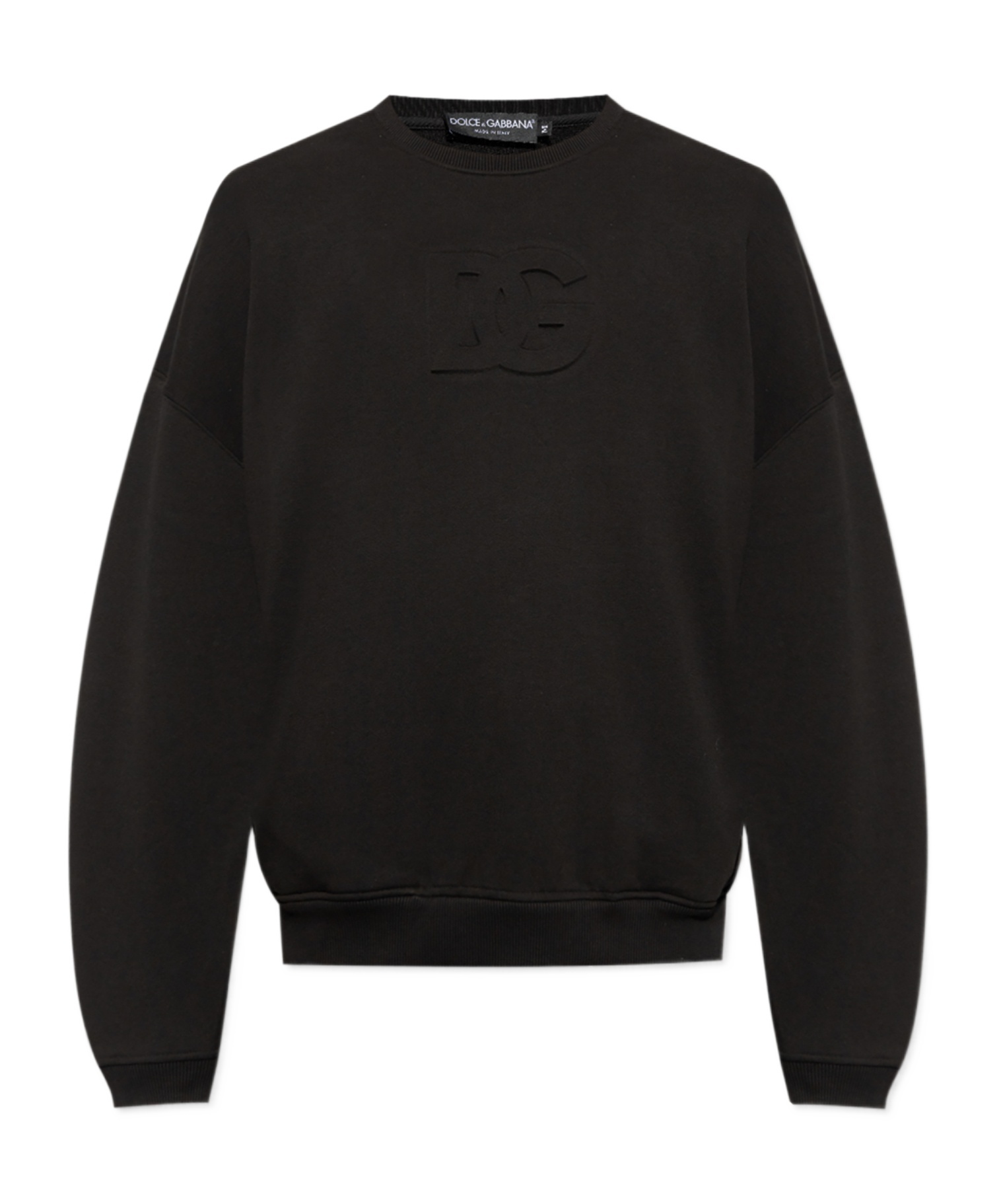Dolce & Gabbana Logo Embossed Jersey Sweatshirt In Black