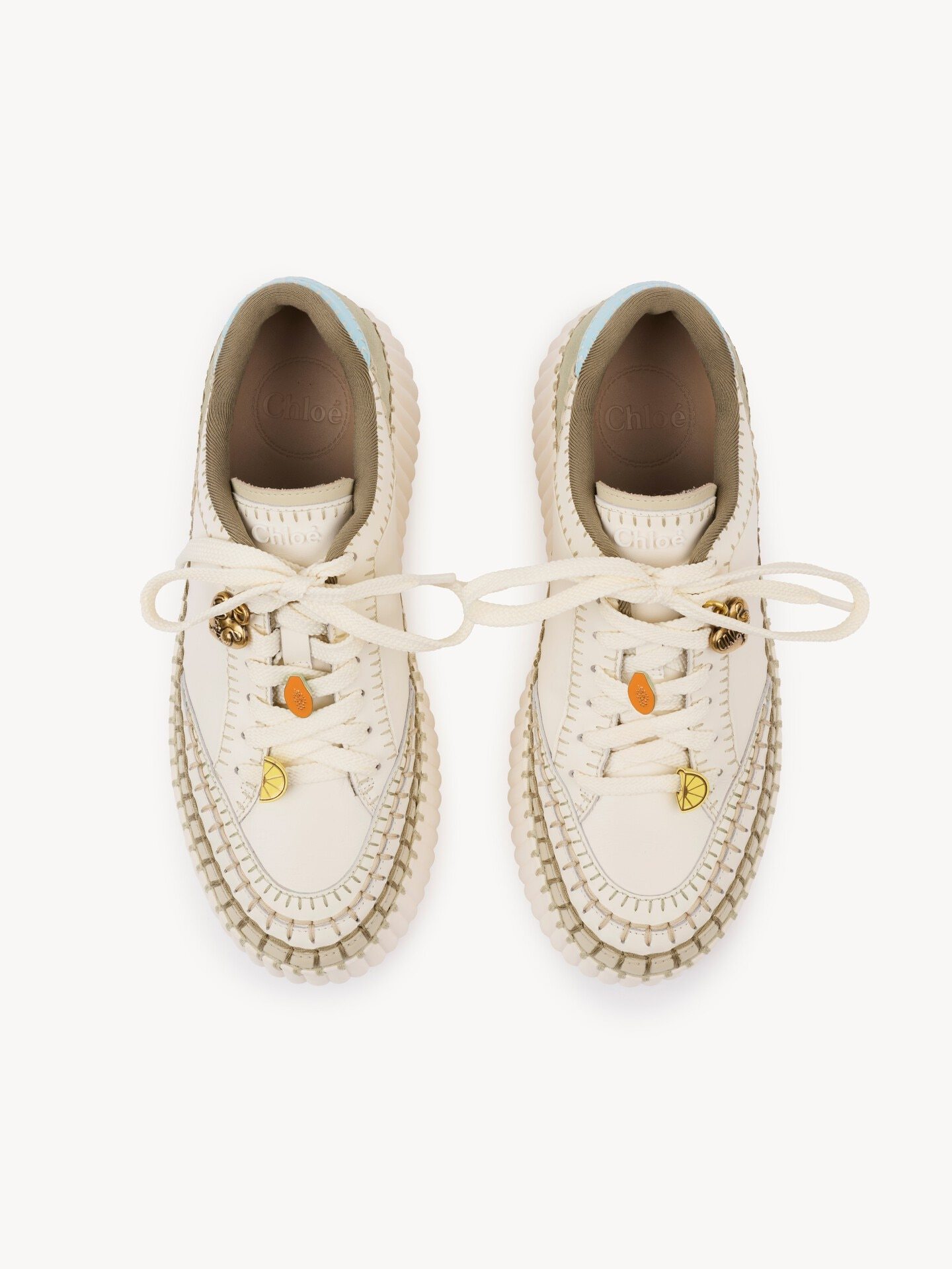 Chloé Nama Wedge Sneakers In Neutral