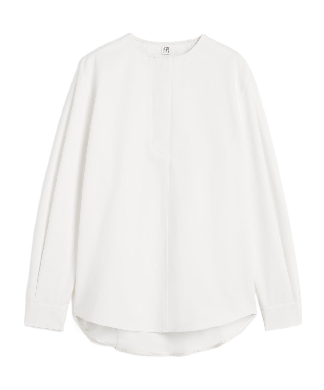 Totême Collarless Shirt In White