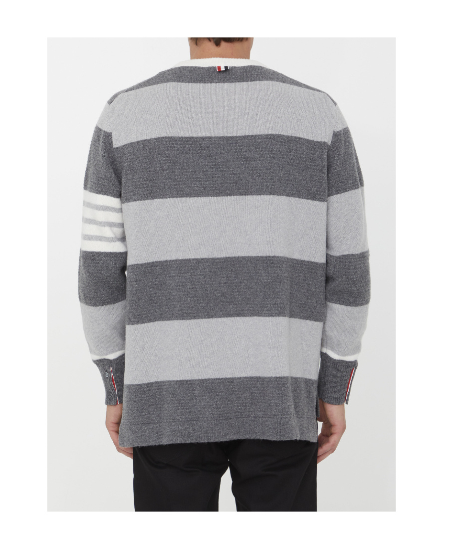 Shop Thom Browne Rugby Jacquard Pullover In White