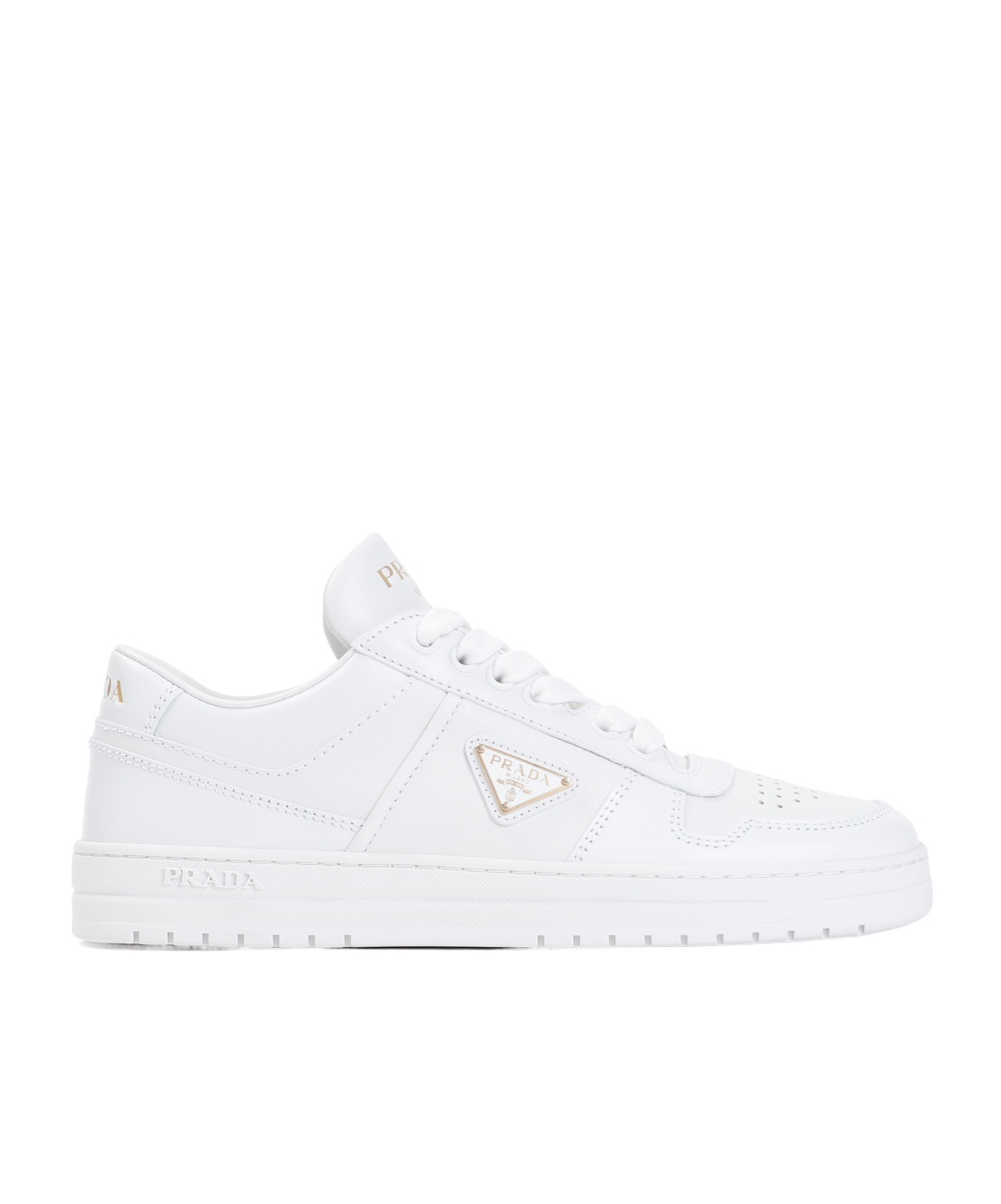 Prada Lace-up Low-cut Casual Shoes In White