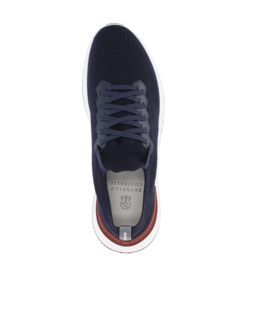 Brunello Cucinelli Men Sneaker In Maglia Di Cotone In Blue