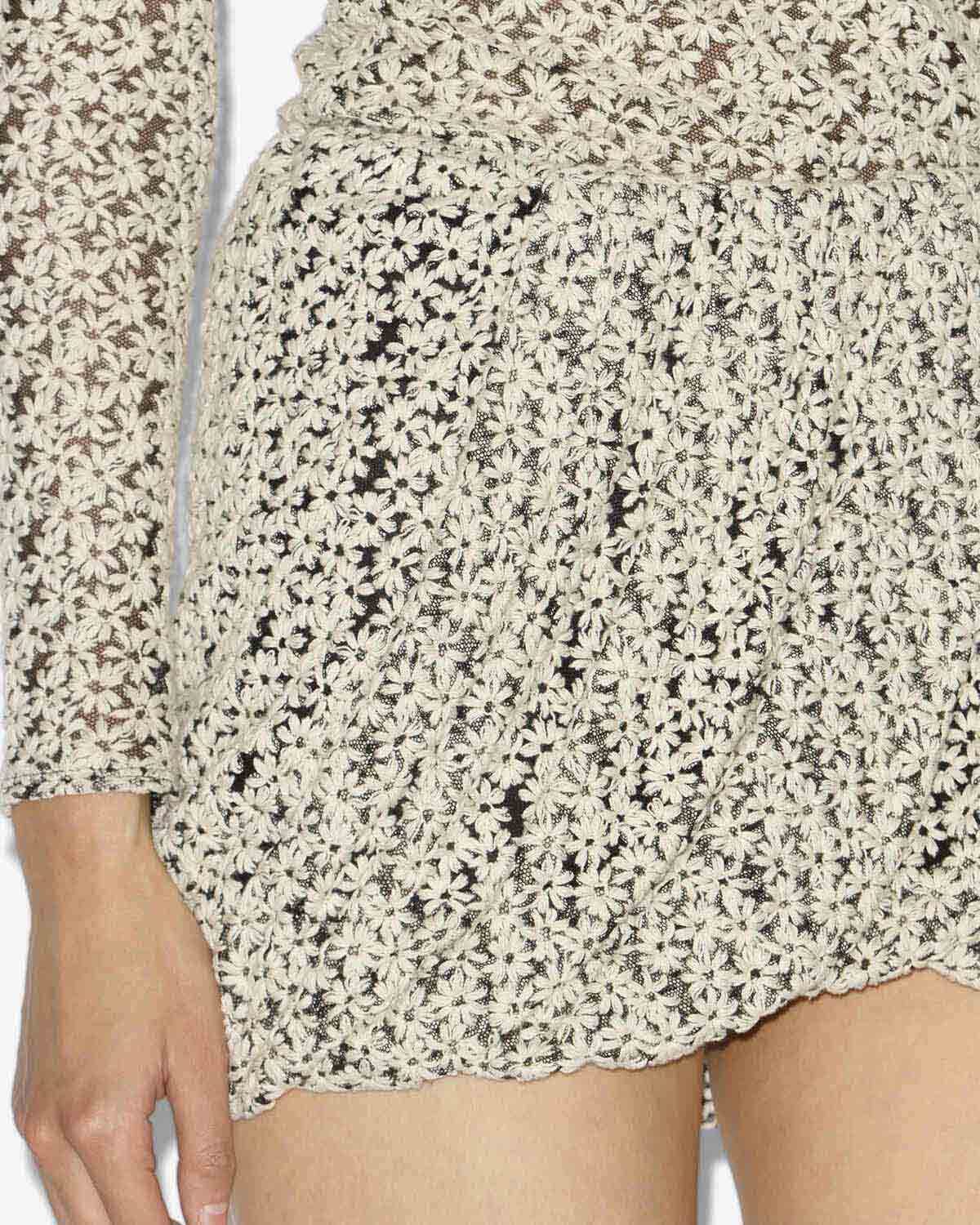 Isabel Marant Stacya Draped Embroidered Cotton-blend Tulle Mini Skirt In Neutral