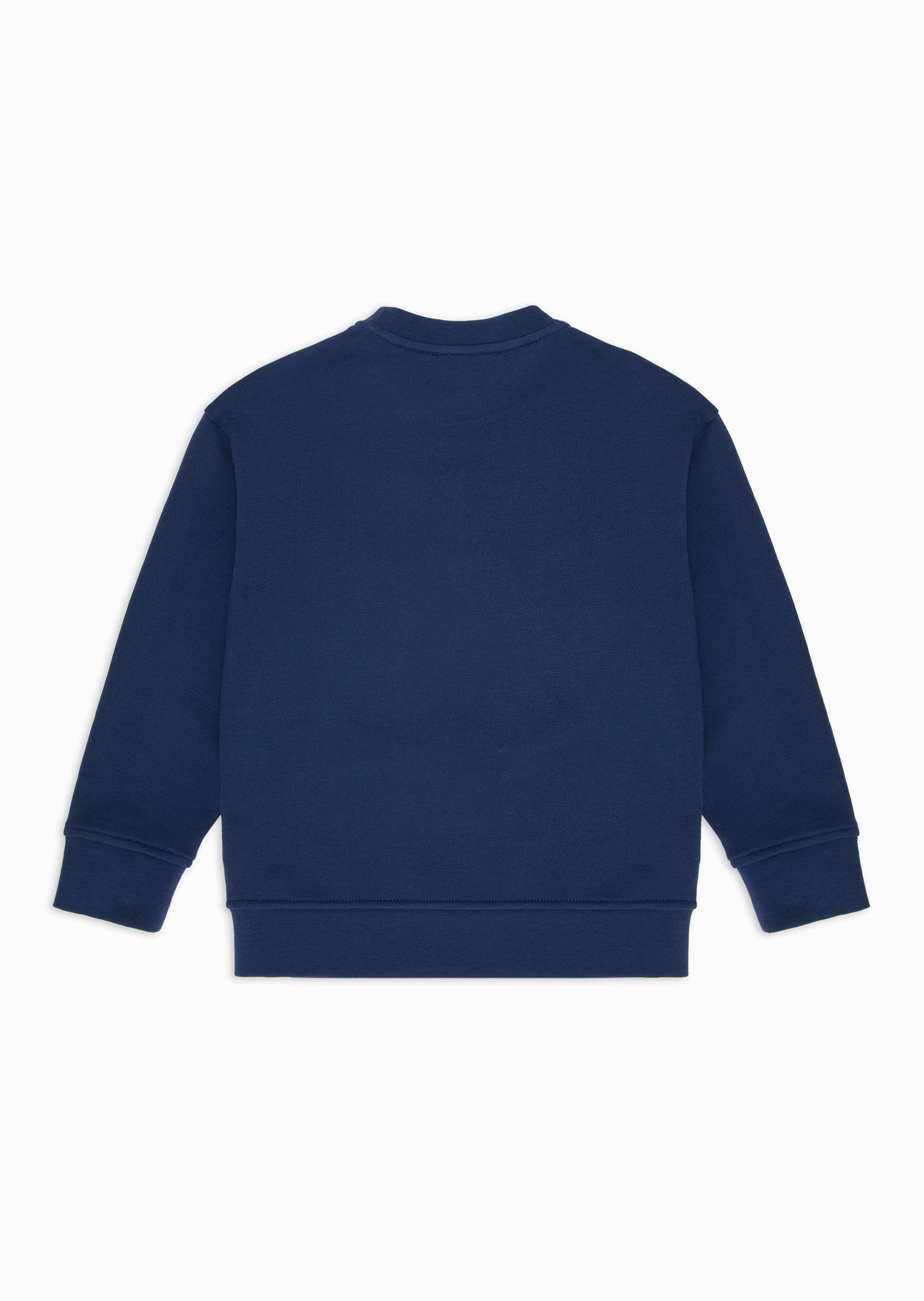 Emporio Armani Logo-patch Cotton Sweatshirt In Blue