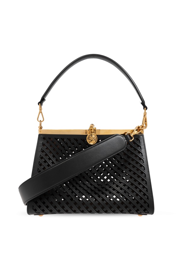 Etro Logo Shoulder Bag In Black