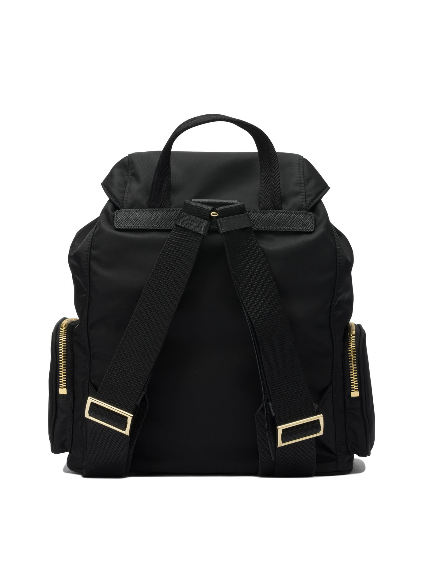 Prada Functional Backpack With Adjustable Straps And Pocket In Black