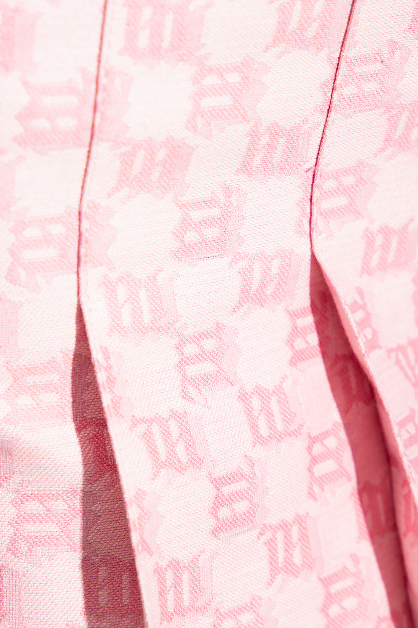 Misbhv Pink Classic Monogram Pleated Miniskirt In Pink