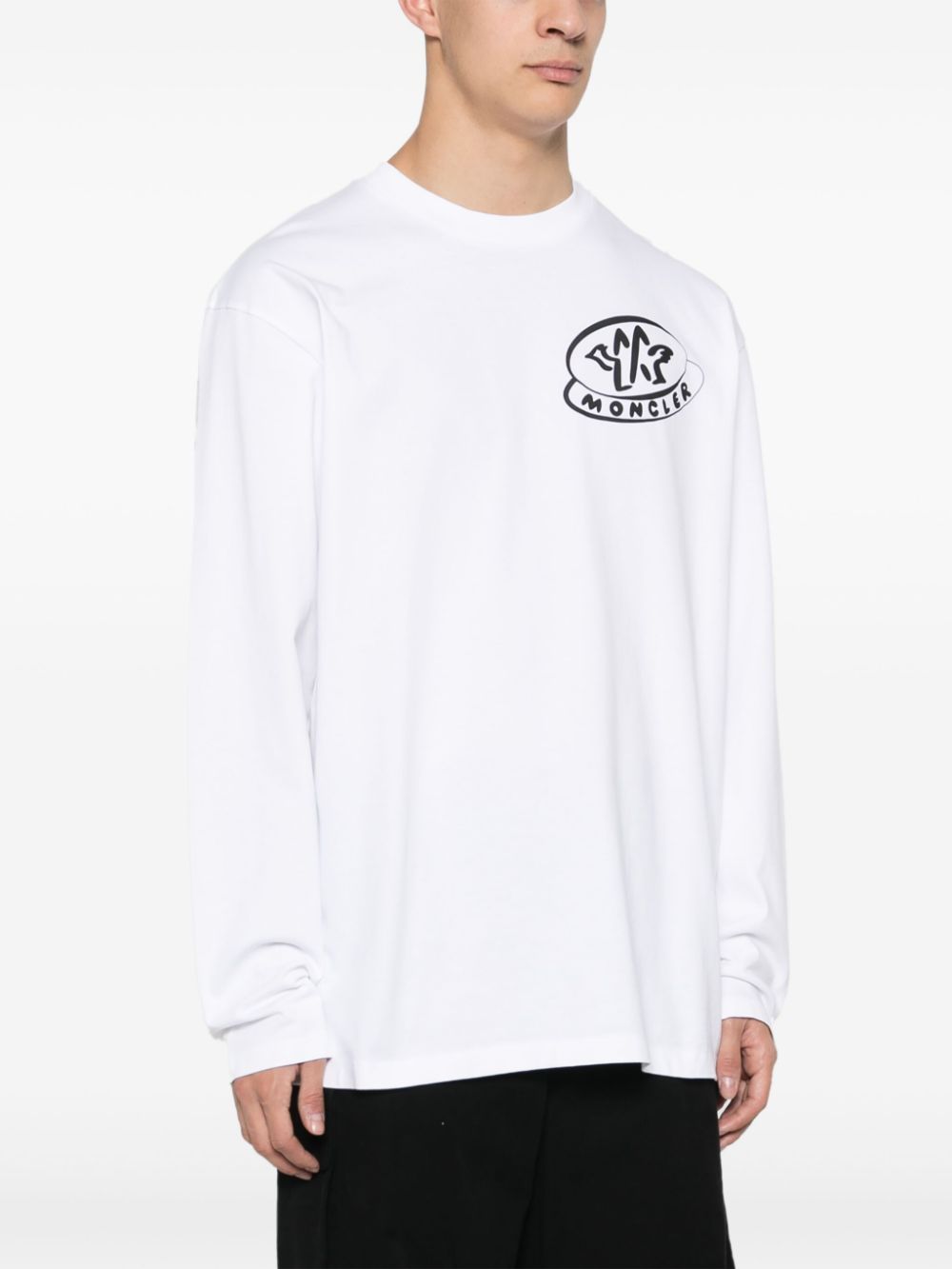 Moncler Logo-stamp Cotton T-shirt In White