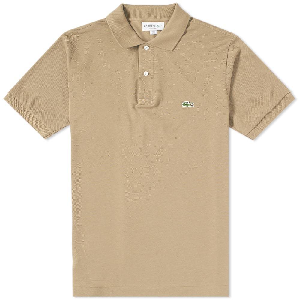 Lacoste Logo Embroidered Short-sleeved Polo Shirt In Brown