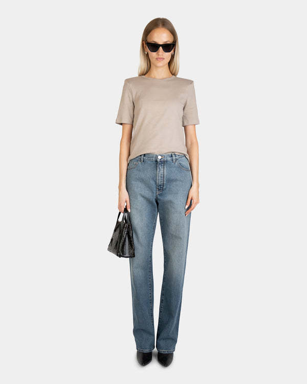 Shop Alaïa Multi-pocket Denim Trousers In Blue