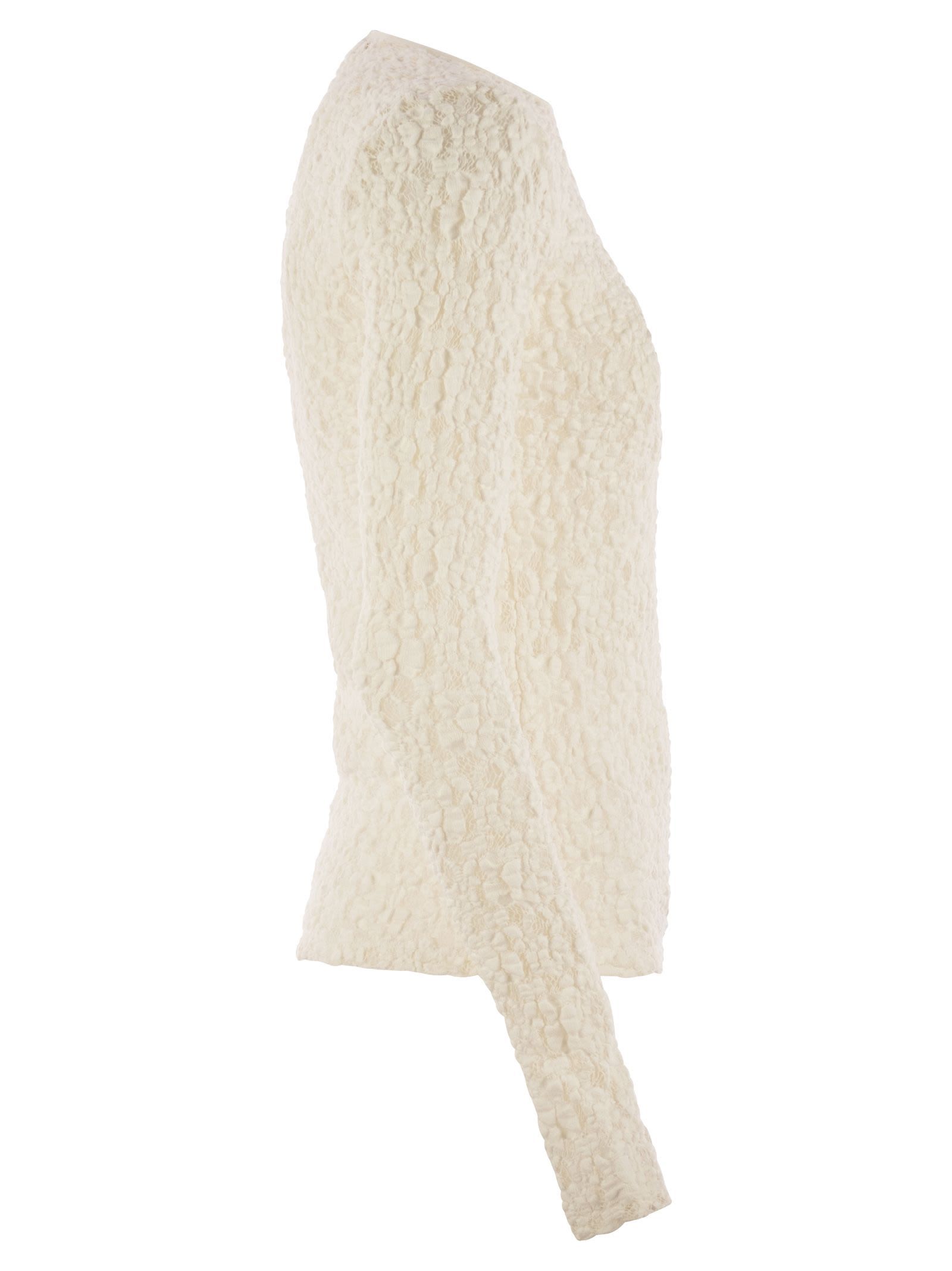 Max Mara Studio Gennaio - Tight-fitting Cloqué Lace Jersey In Neutral