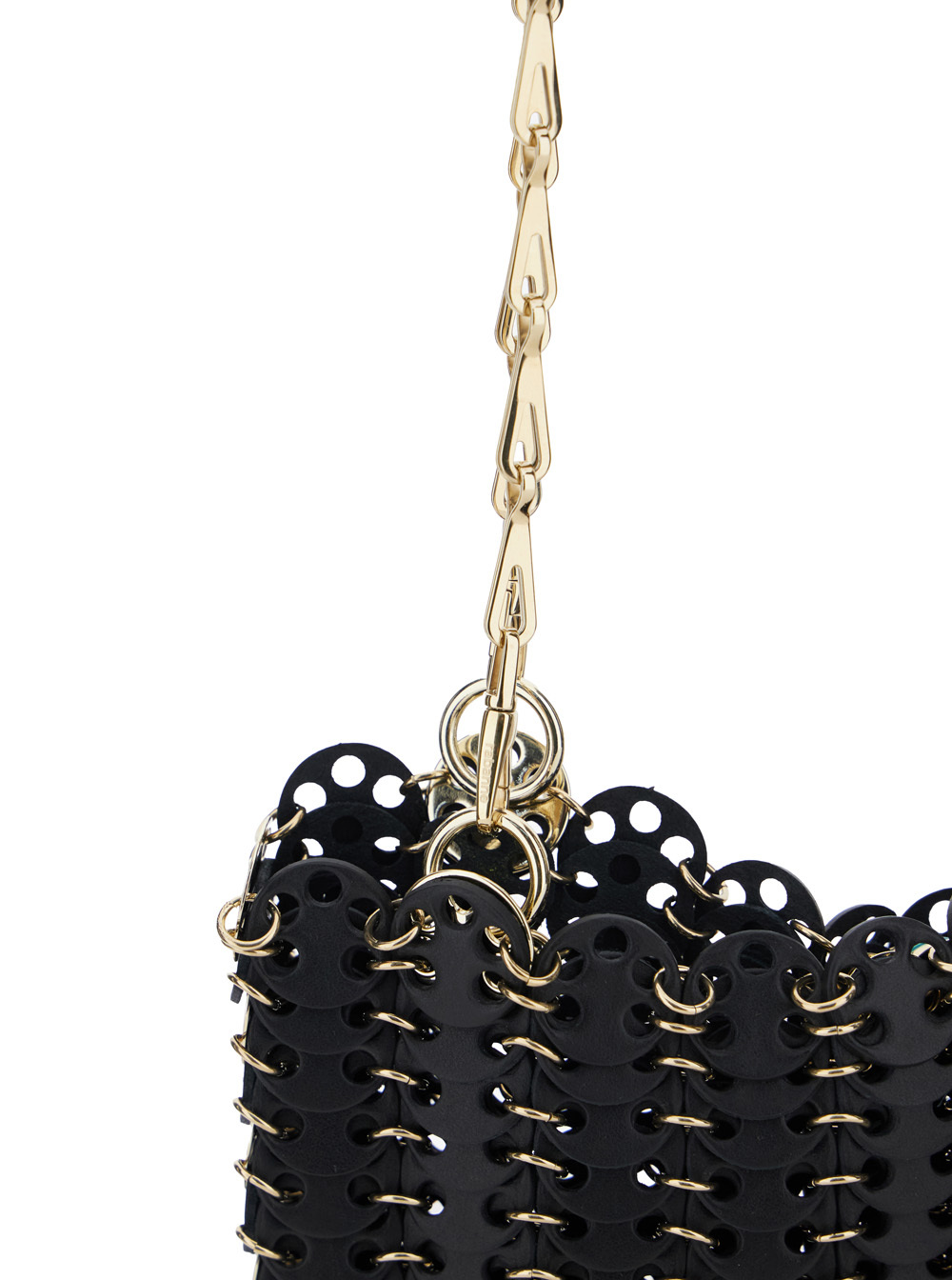 Rabanne Chain Strap Shoulder Bag In Black