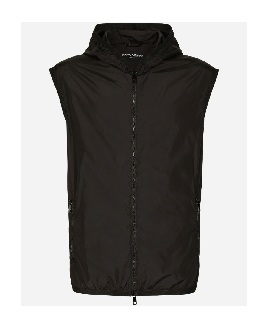 Dolce & Gabbana Padded Hooded Gilet In Black